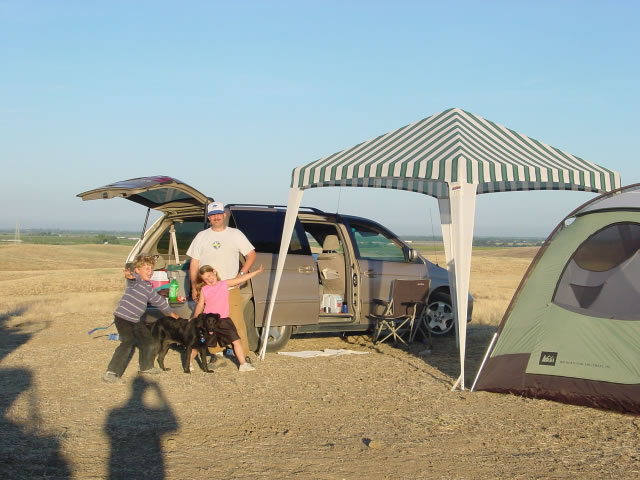 kids, tents, and a dog