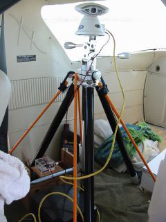 Webcam installed in airplane