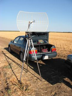 Dish antenna at the earth station