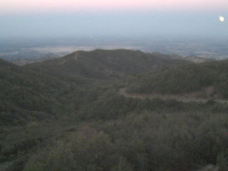 Sunset with moonrise